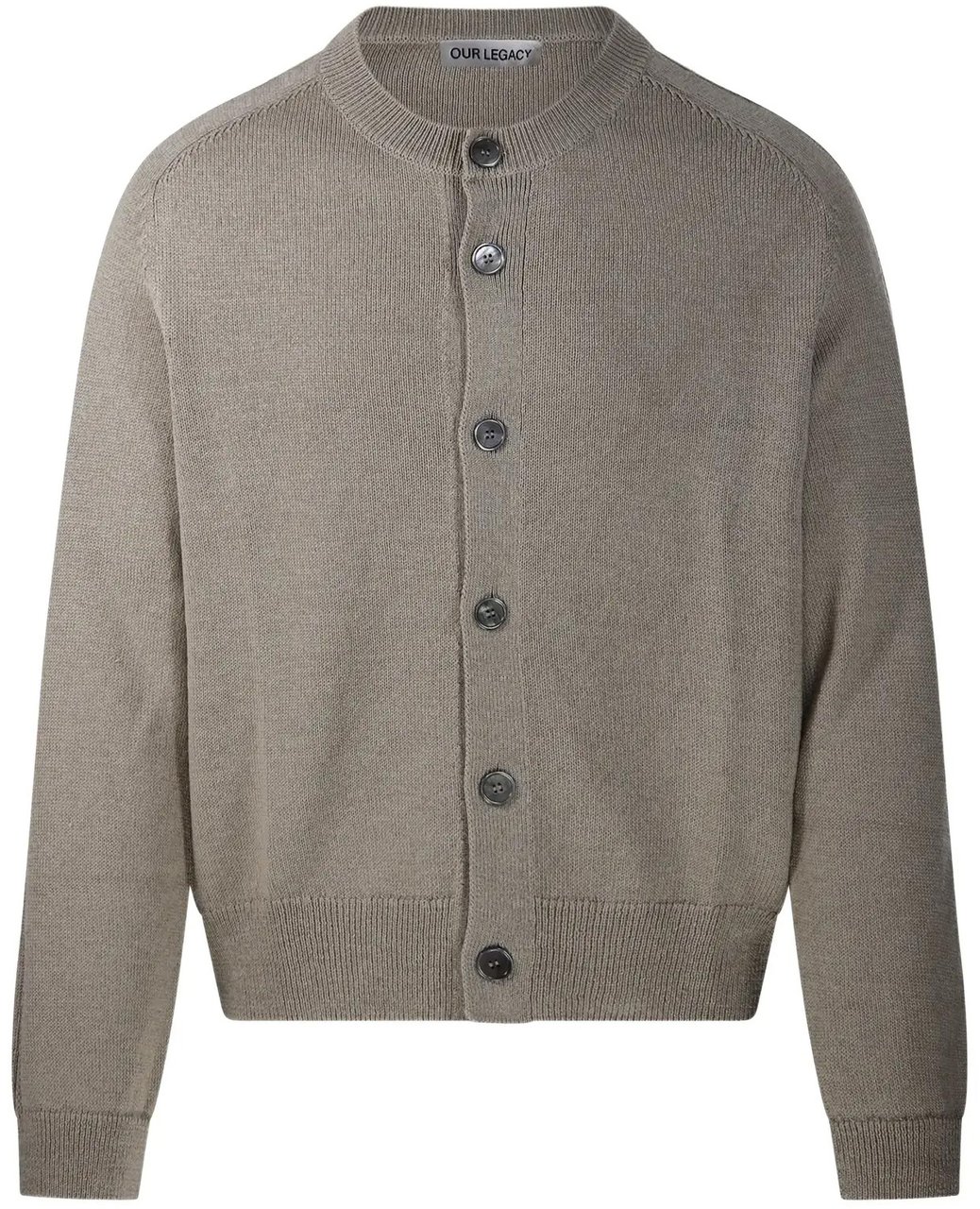 Our Legacy True Cardigan Silver Sage Coarse Linen Wool Bruin
