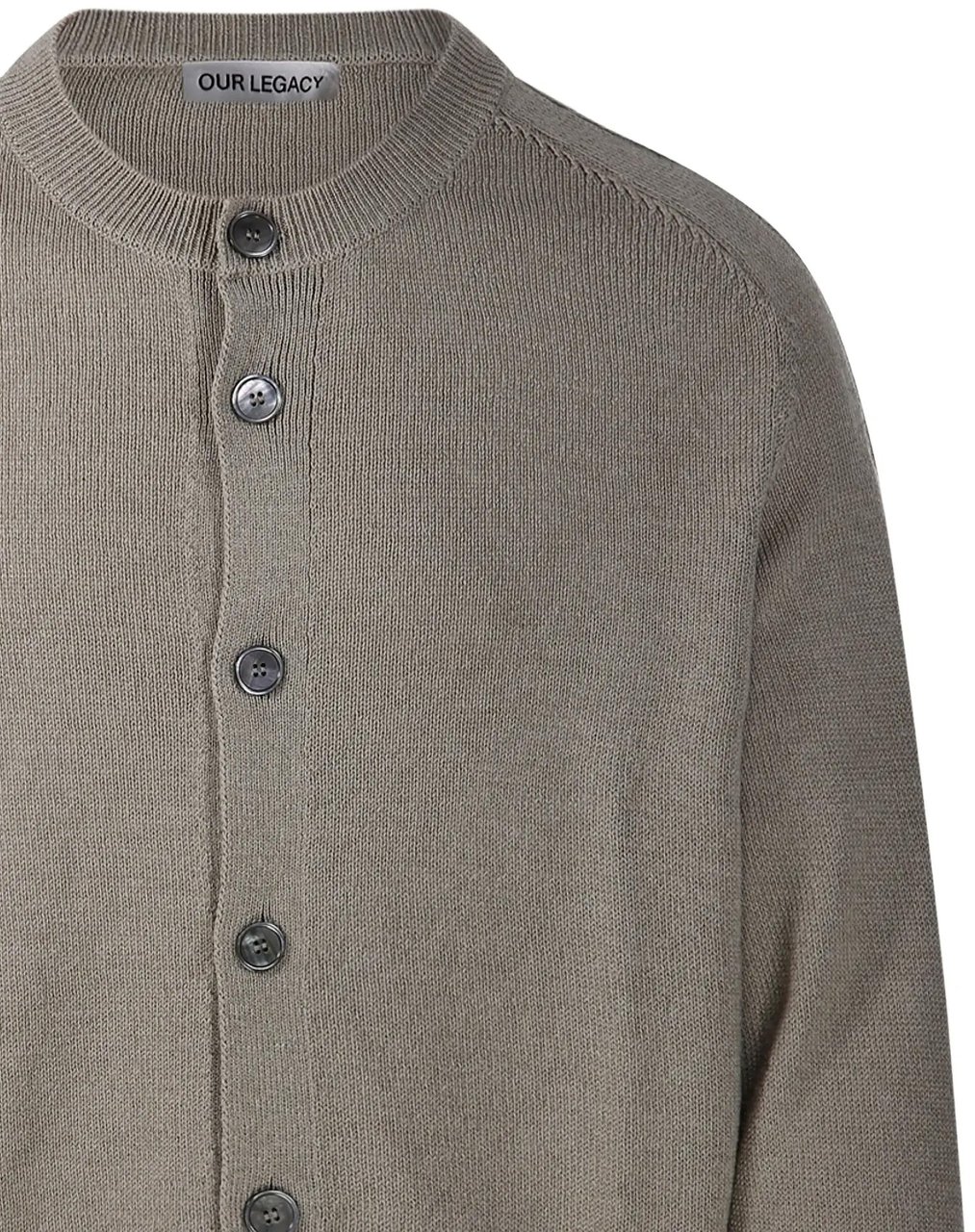 Our Legacy True Cardigan Silver Sage Coarse Linen Wool Bruin