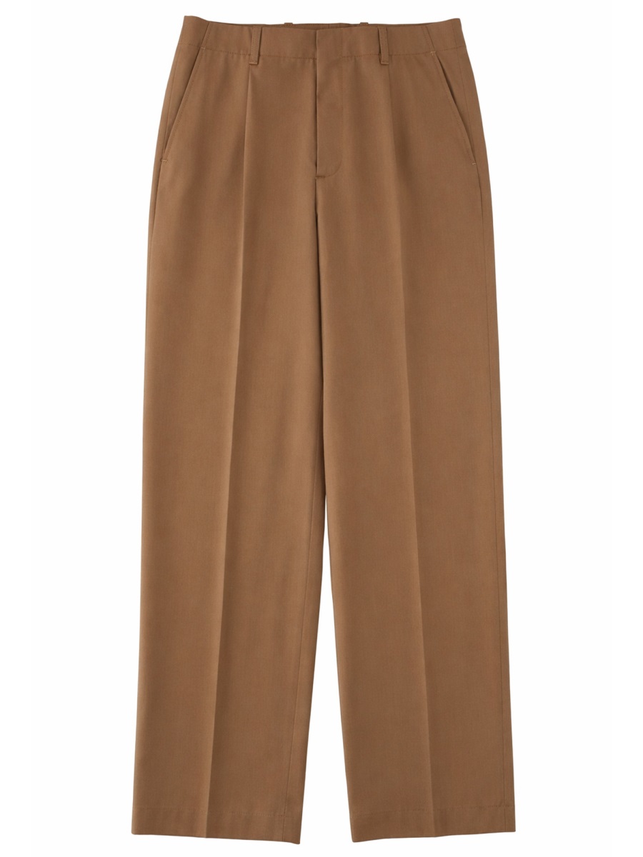 Our Legacy Tailored Wide-Leg Front Pleats Virgin Wool Formal Pants Bruin