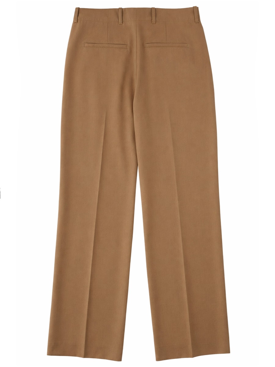 Our Legacy Tailored Wide-Leg Front Pleats Virgin Wool Formal Pants Bruin