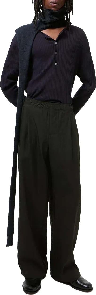 Our Legacy Leisure Trouser Soot Black Techflax Zwart