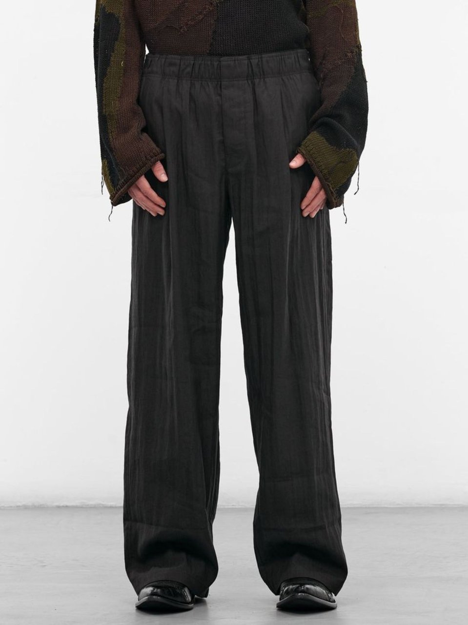 Our Legacy Black Elasticated Wide-Leg Sweatpants Zwart