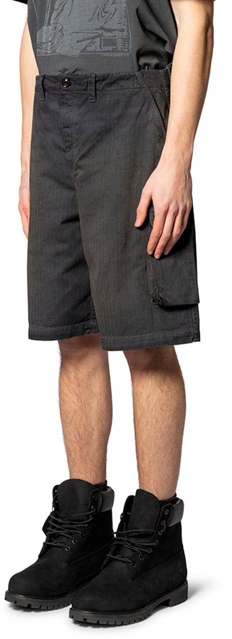 Our Legacy MOUNT SHORTS NEBULA WASH JUNGLE HERRINGBONE Grijs