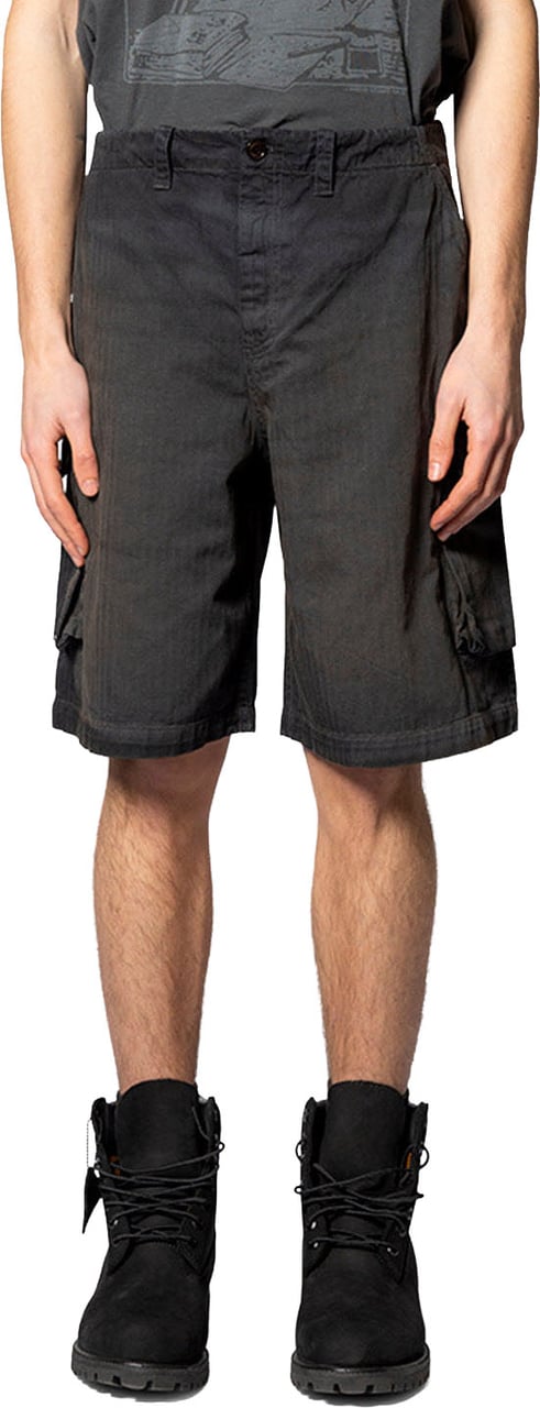 Our Legacy MOUNT SHORTS NEBULA WASH JUNGLE HERRINGBONE Grijs
