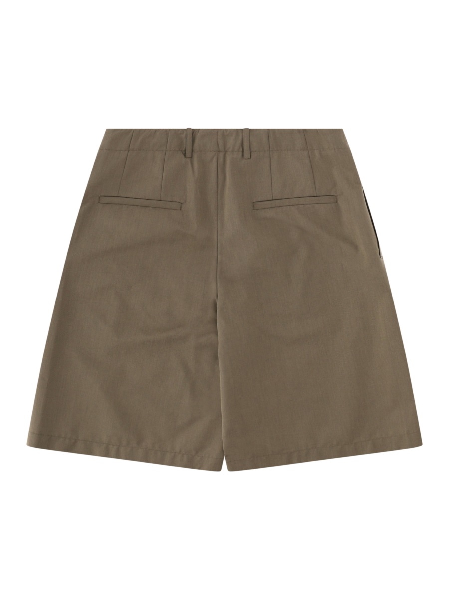 Our Legacy Neutrals Bridge Relaxed Fit Pleated Shorts Grijs