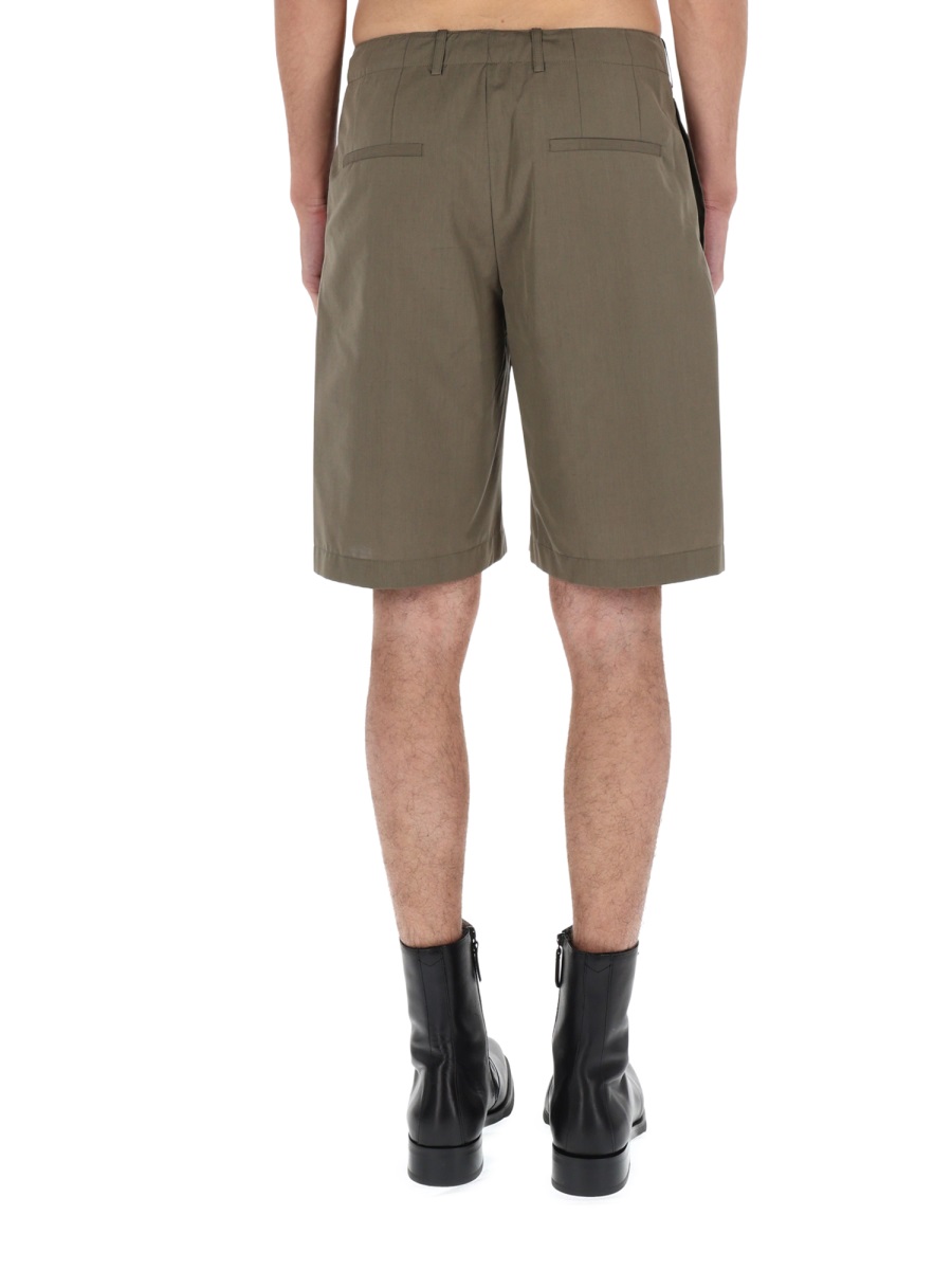 Our Legacy Neutrals Bridge Relaxed Fit Pleated Shorts Grijs