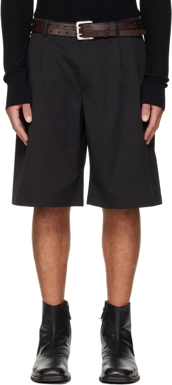 Our Legacy PONTE SHORTS STUDIO BLACK MICRO CANVAS Divers