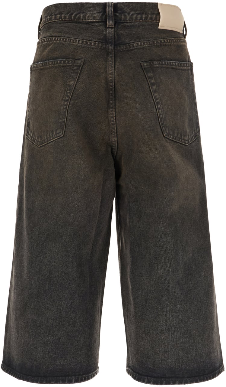 Our Legacy Our Legacy Charcoal denim bermuda shorts Zwart