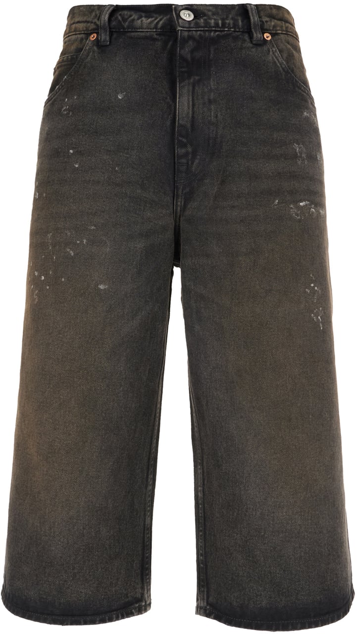 Our Legacy Our Legacy Charcoal denim bermuda shorts Zwart