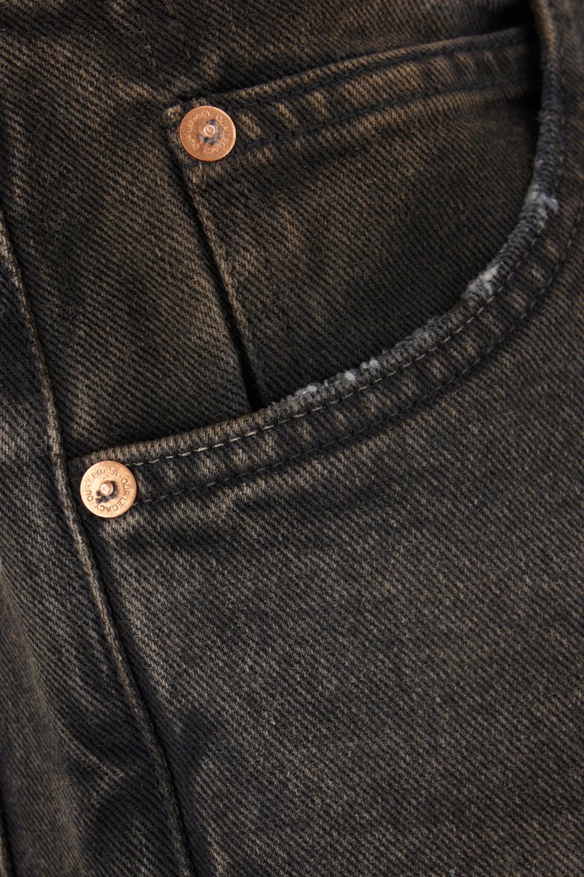 Our Legacy Our Legacy Charcoal denim bermuda shorts Zwart