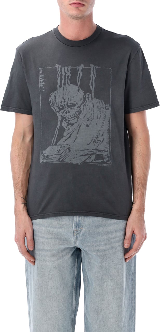 Our Legacy Box Skull Tee Black Wash Zwart