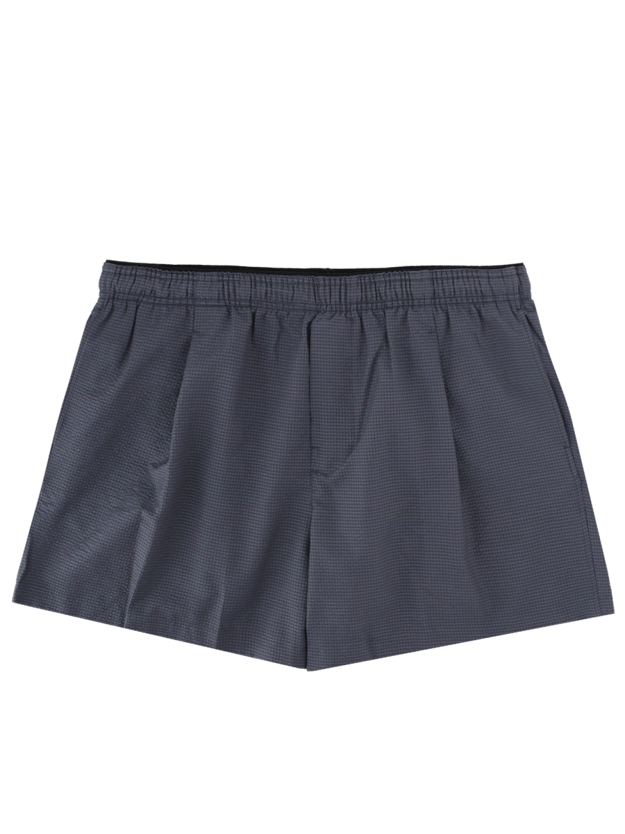 Our Legacy Minimalist Cotton-Blend Textured Swim Shorts Grijs