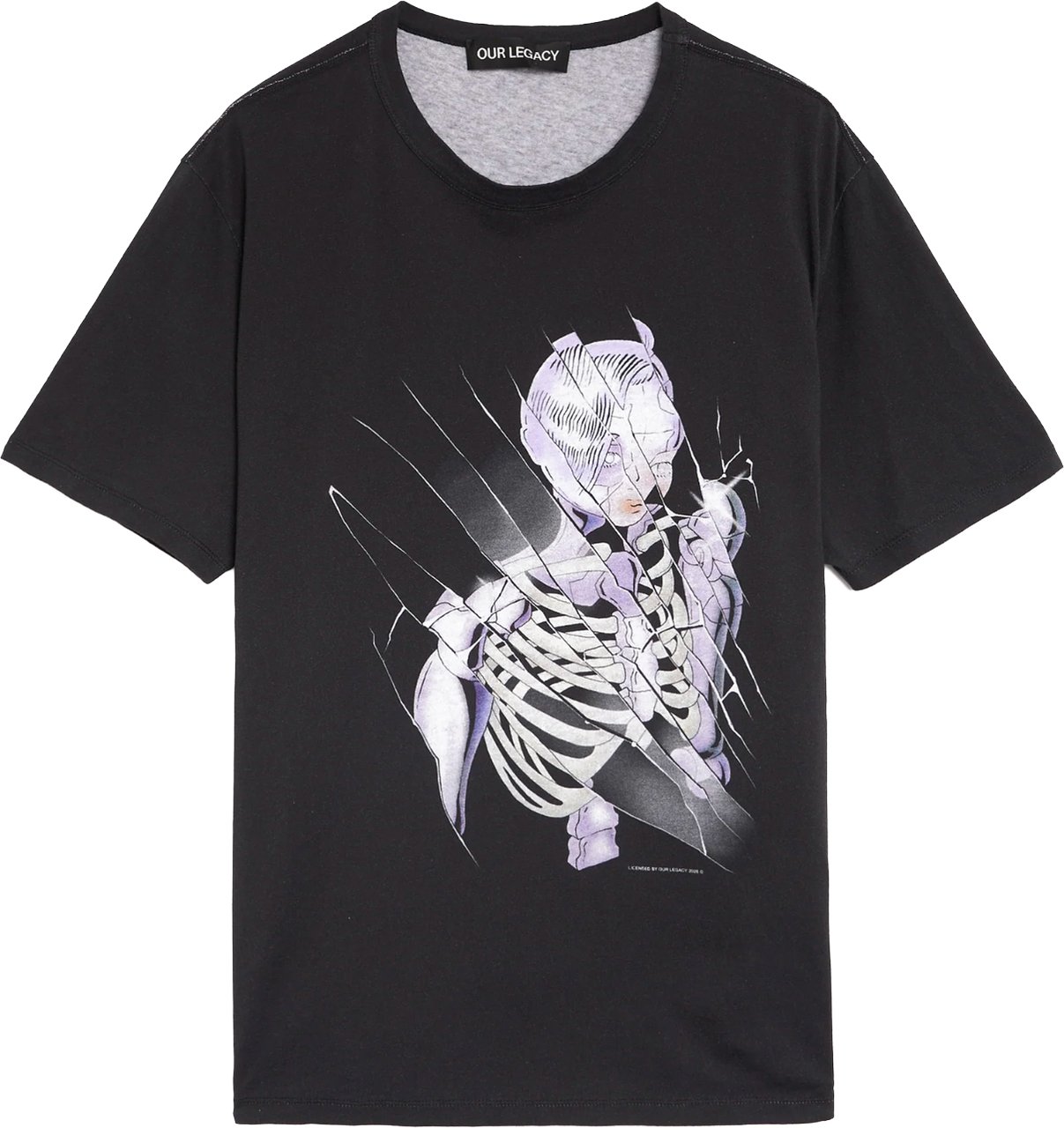 Our Legacy New Box T-shirt Cybernetic Angel Print Zwart