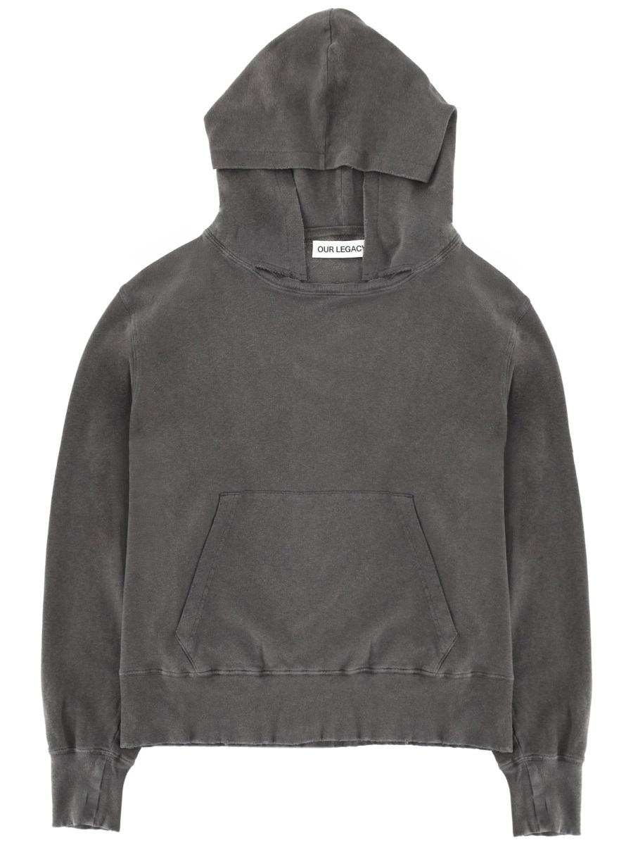 Our Legacy Neutrals Relic Faded Cotton-Linen Hoodie Grijs