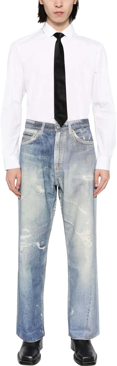 Our Legacy Third Cut Digital Denim Print Blauw