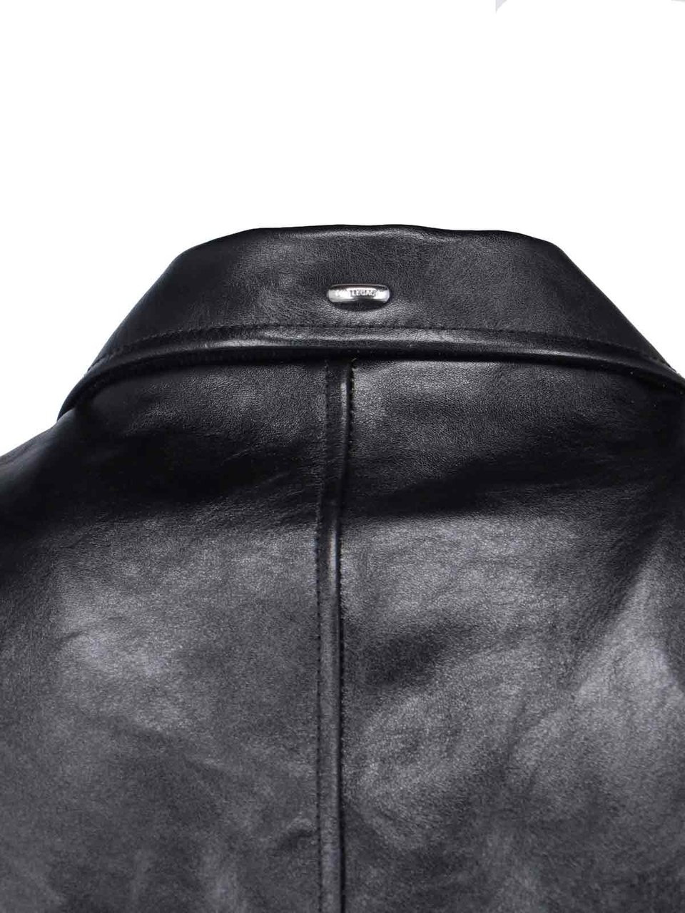 Our Legacy Mini Crinkled Leather Jacket with Classic Collar Zwart