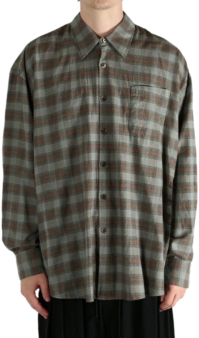 Our Legacy Borrowed Shirt Lowa Flannel Check Groen