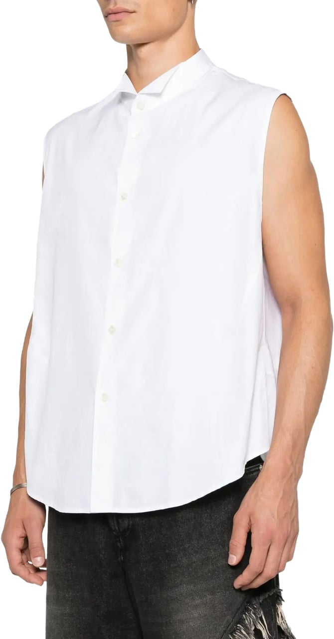 Our Legacy Wing Shirt Sleeveless Winter Bouguet Super Poplin Wit
