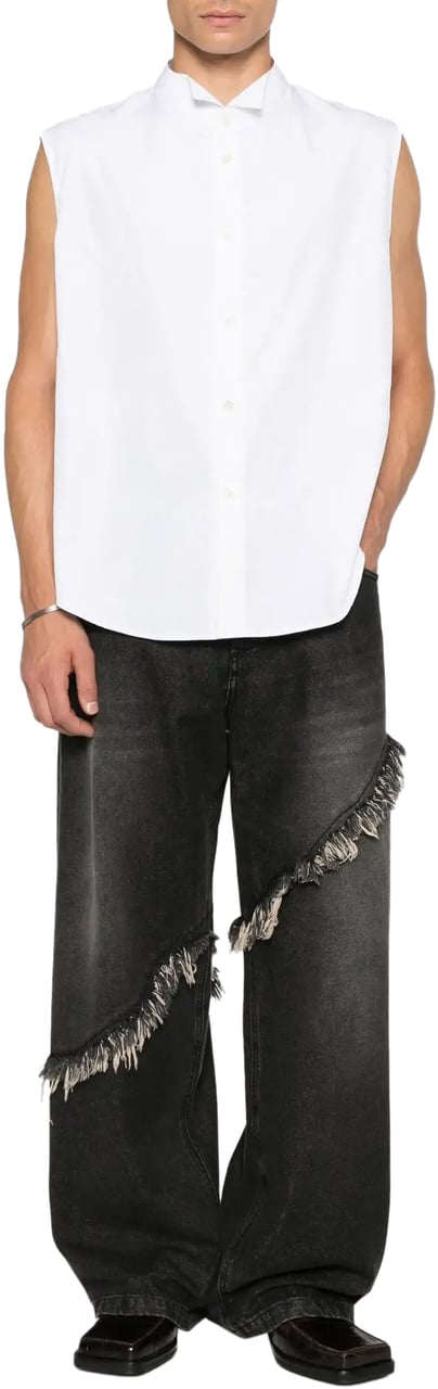 Our Legacy Wing Shirt Sleeveless Winter Bouguet Super Poplin Wit