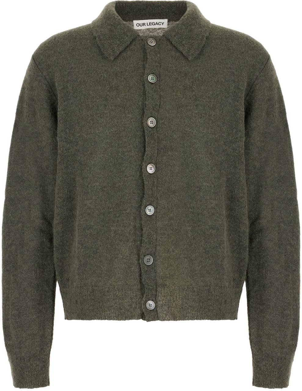 Our Legacy Our Legacy Dark green alpaca blend cardigan Groen