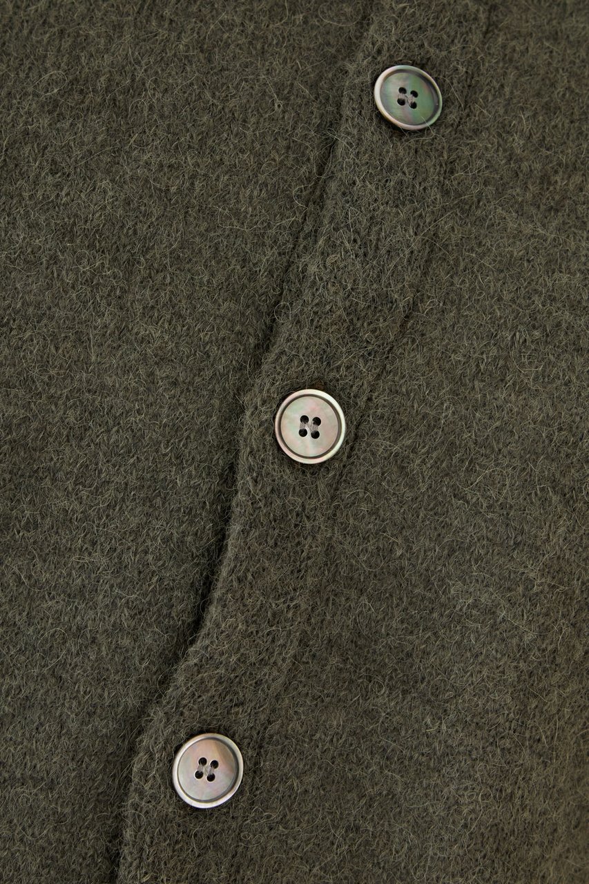 Our Legacy Our Legacy Dark green alpaca blend cardigan Groen