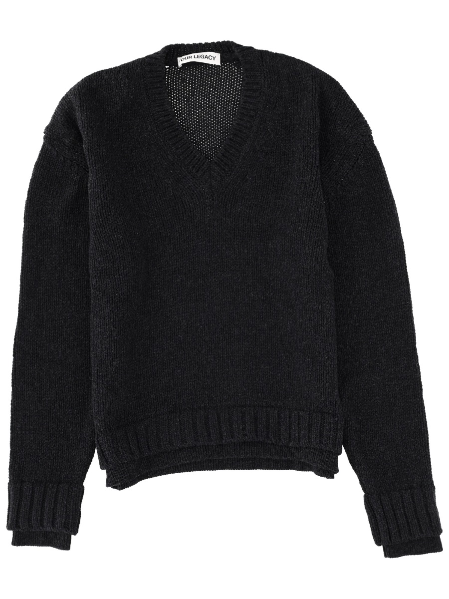 Our Legacy Black Merino Wool Sweater Zwart