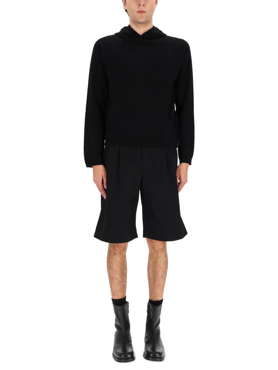 Our Legacy Black Boxy Merino Wool Sweatshirt Zwart