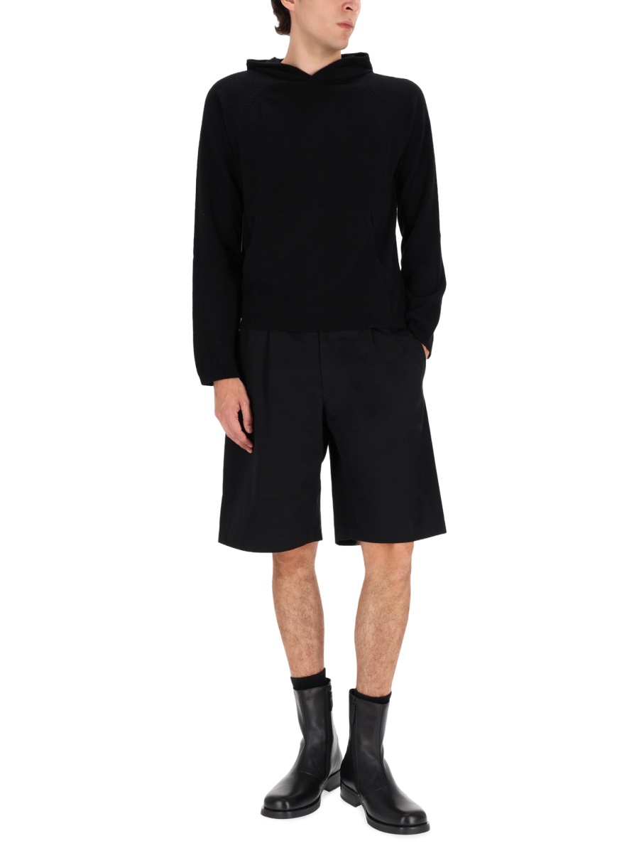 Our Legacy Black Boxy Merino Wool Sweatshirt Zwart