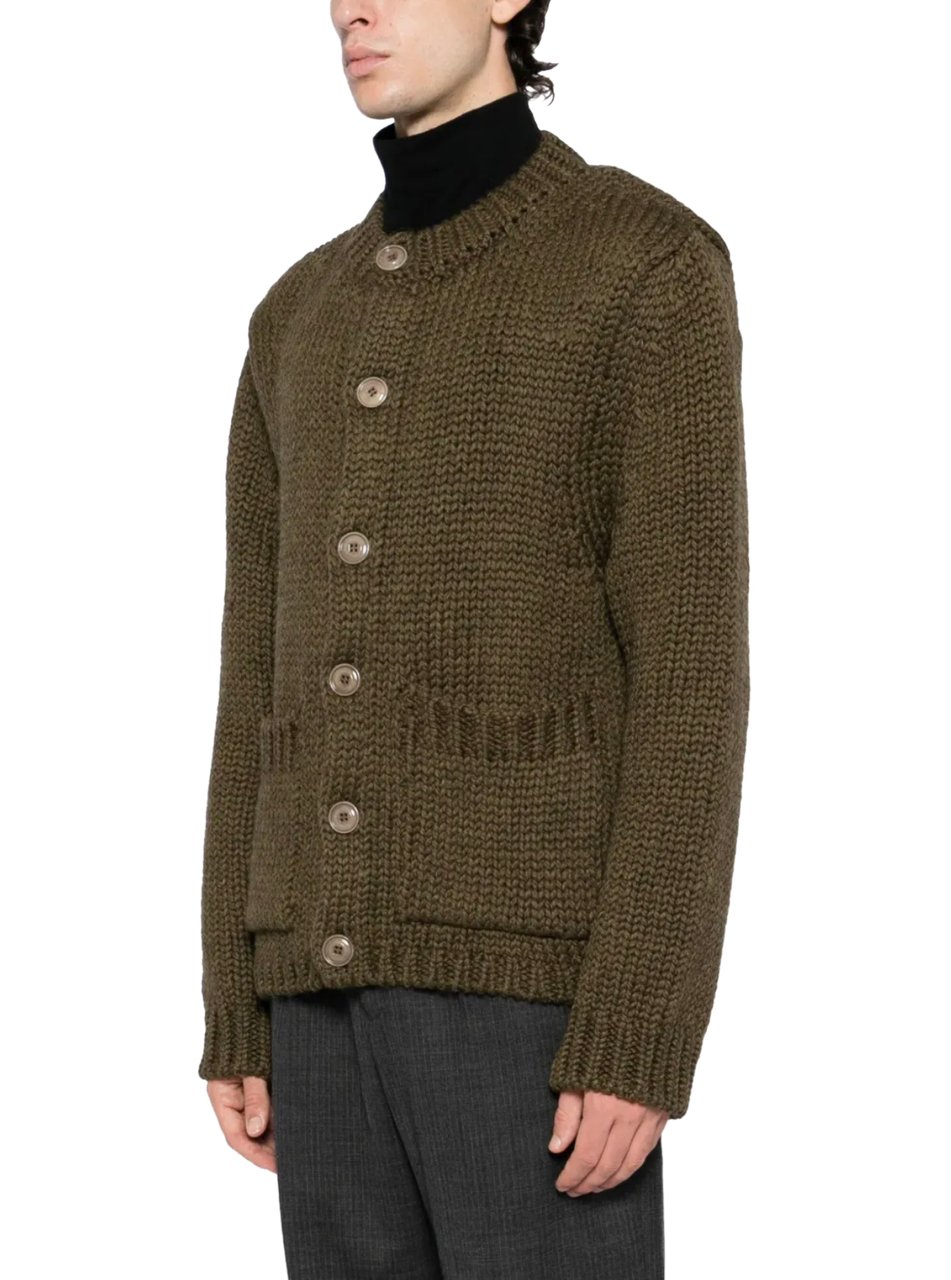 Our Legacy Over Cardigan Olive Mega Alpaca Wool Groen