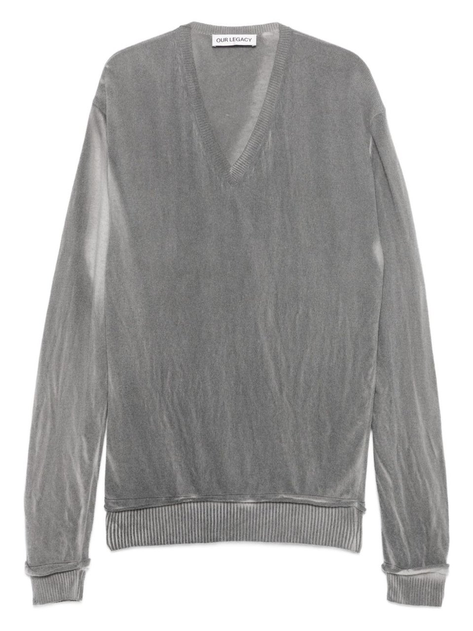 Our Legacy Grey Merino Wool Sweater Grijs