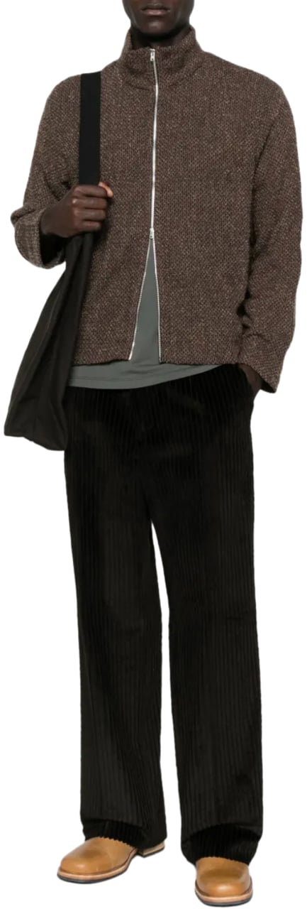Our Legacy Shrunken Fullzip Polo Brown Sparse Buckle  Weave Bruin