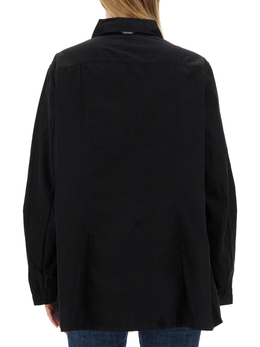 Our Legacy Relaxed Oversize Cotton-Blend Shirt Zwart