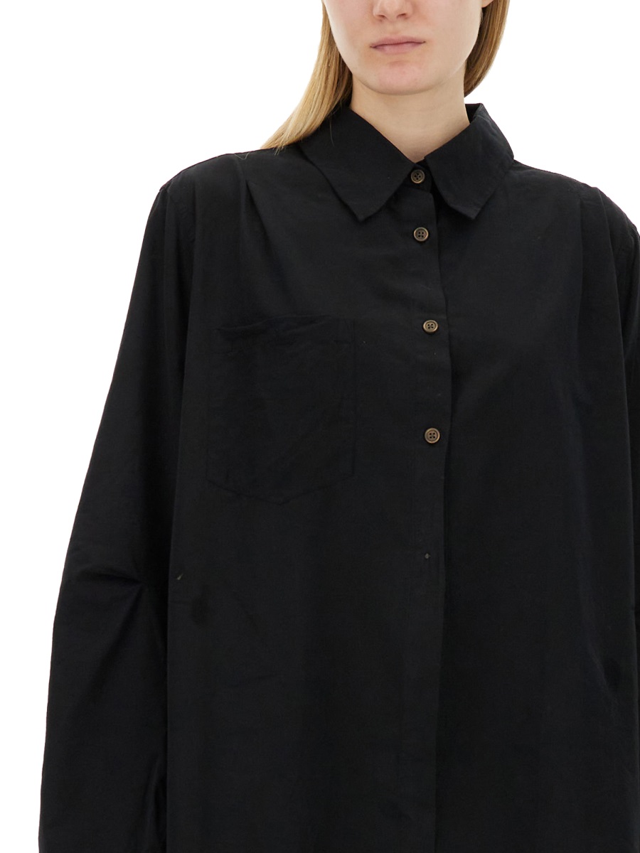 Our Legacy Relaxed Oversize Cotton-Blend Shirt Zwart