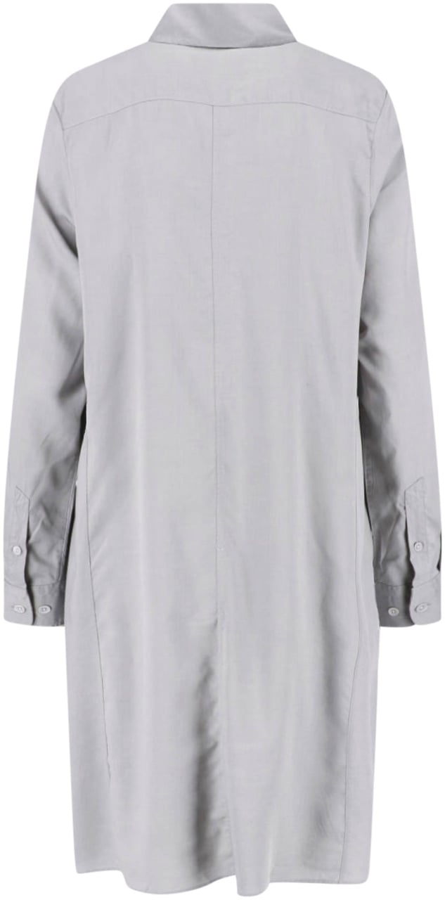 Our Legacy Grey Flux Asymmetrical Hem Tencel Shirt Grijs