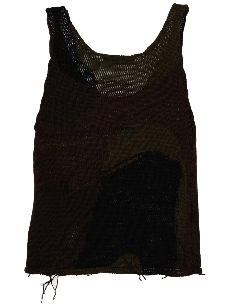 Our Legacy Dark Brown Organic Cotton Tank Top Zwart