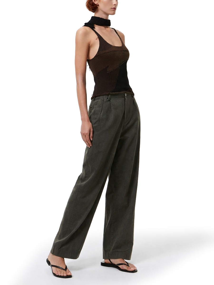 Our Legacy Dark Brown Organic Cotton Tank Top Zwart