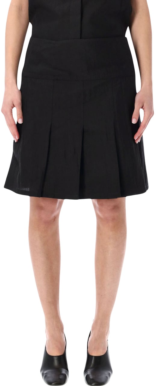 Our Legacy Girdle Mini Ppleated Skirt Nero Zwart