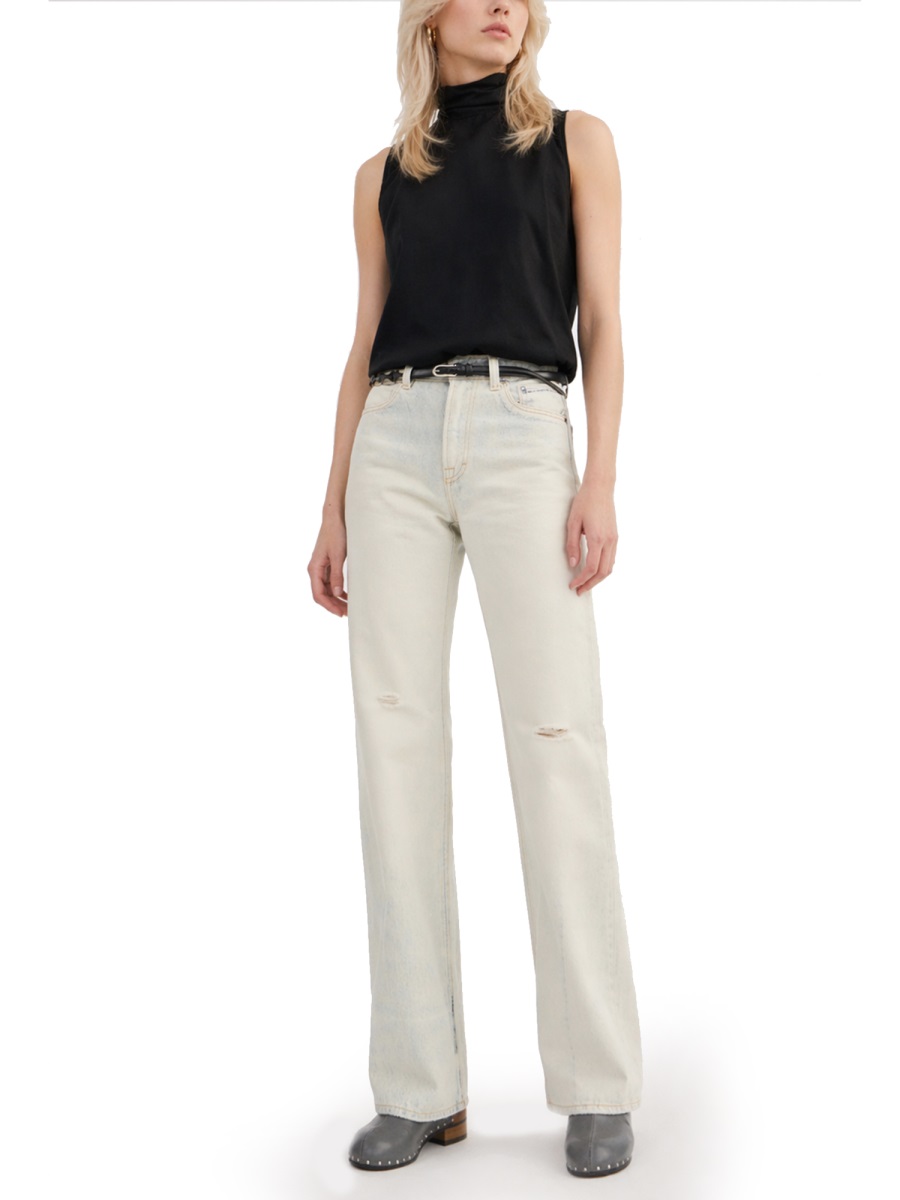 Our Legacy Wata High-Waisted Distressed Wide-Leg Jeans Wit