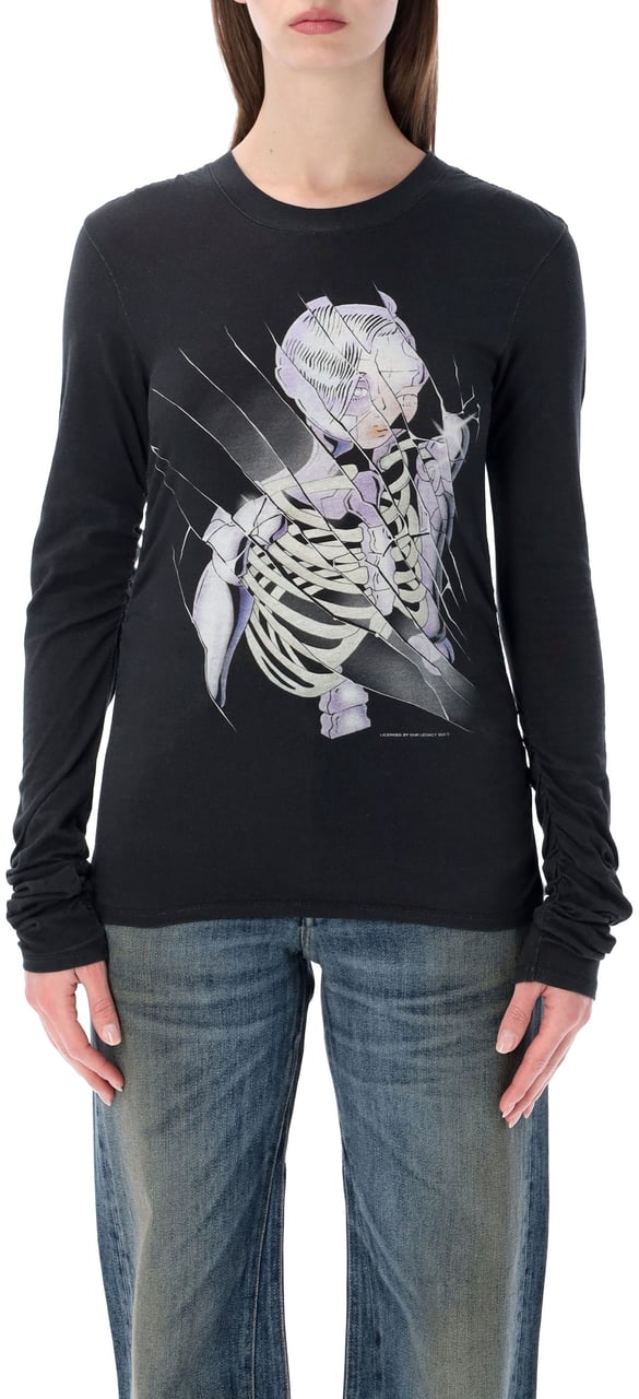 Our Legacy Tee Cybernetic Angle Print Nero Zwart