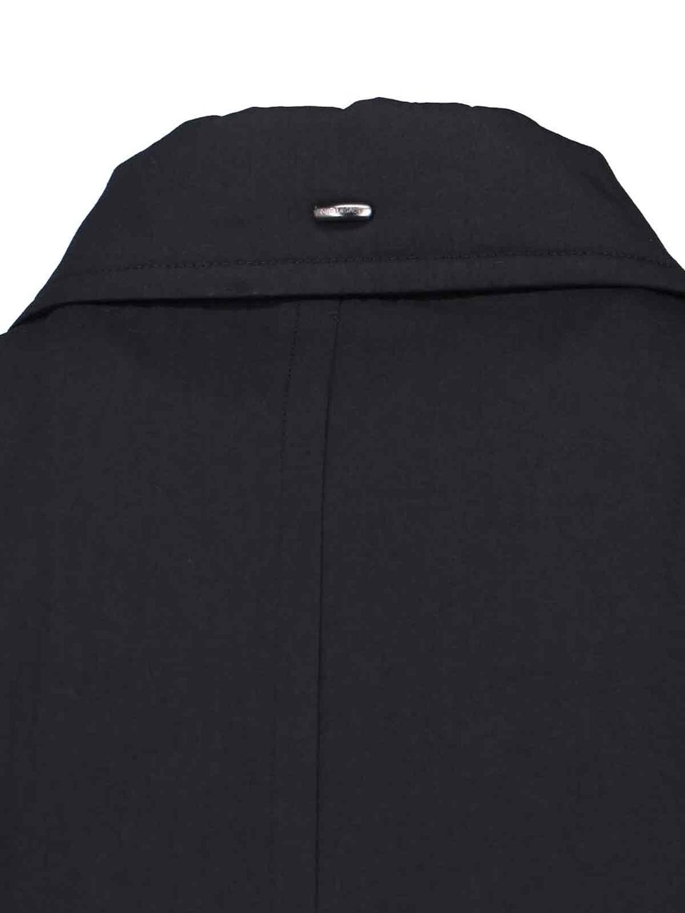 Our Legacy Double-Breasted Black Coat With Round Collar Zwart