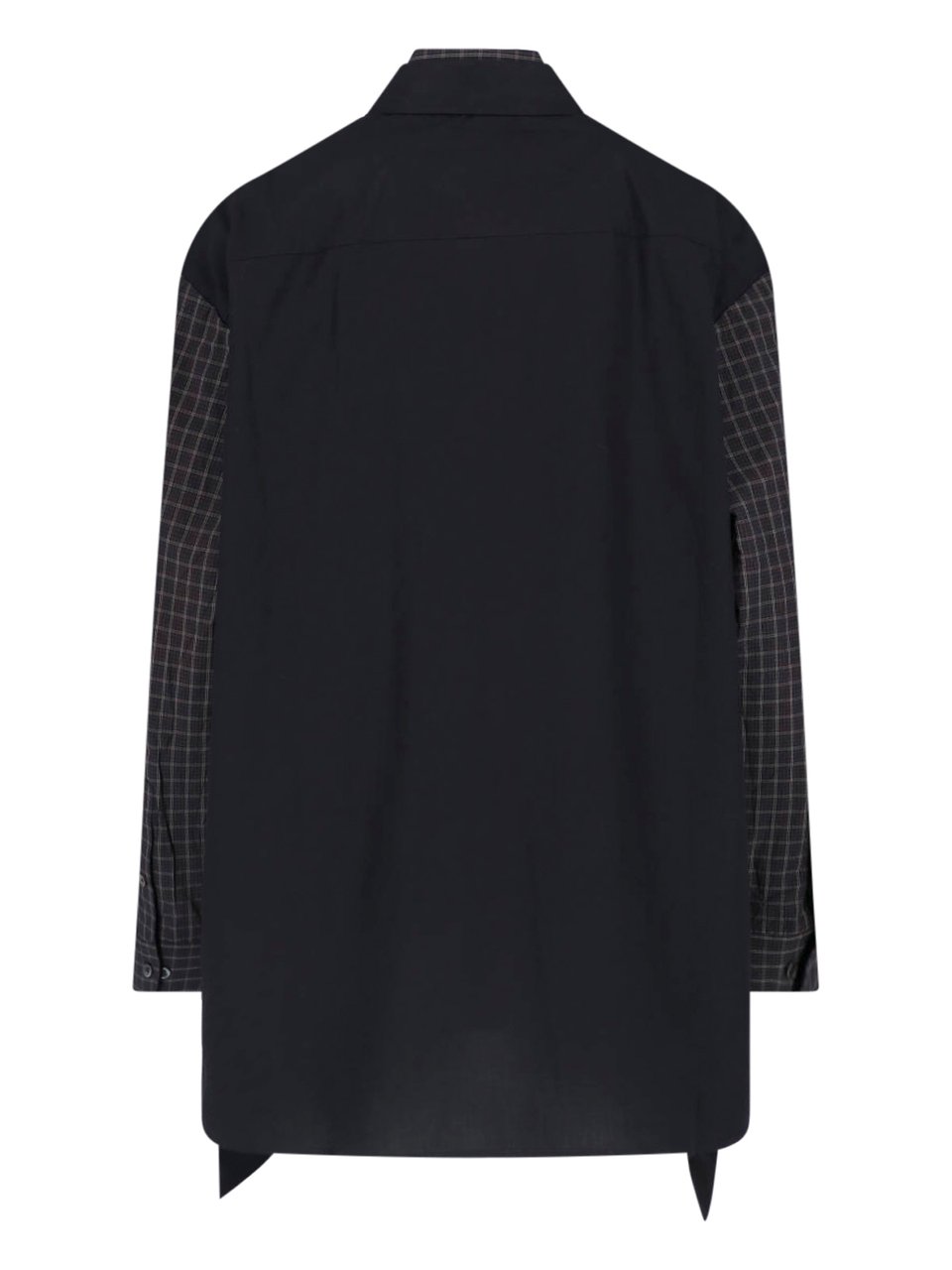 Our Legacy Black Layered Checkered Detail Shirt Zwart