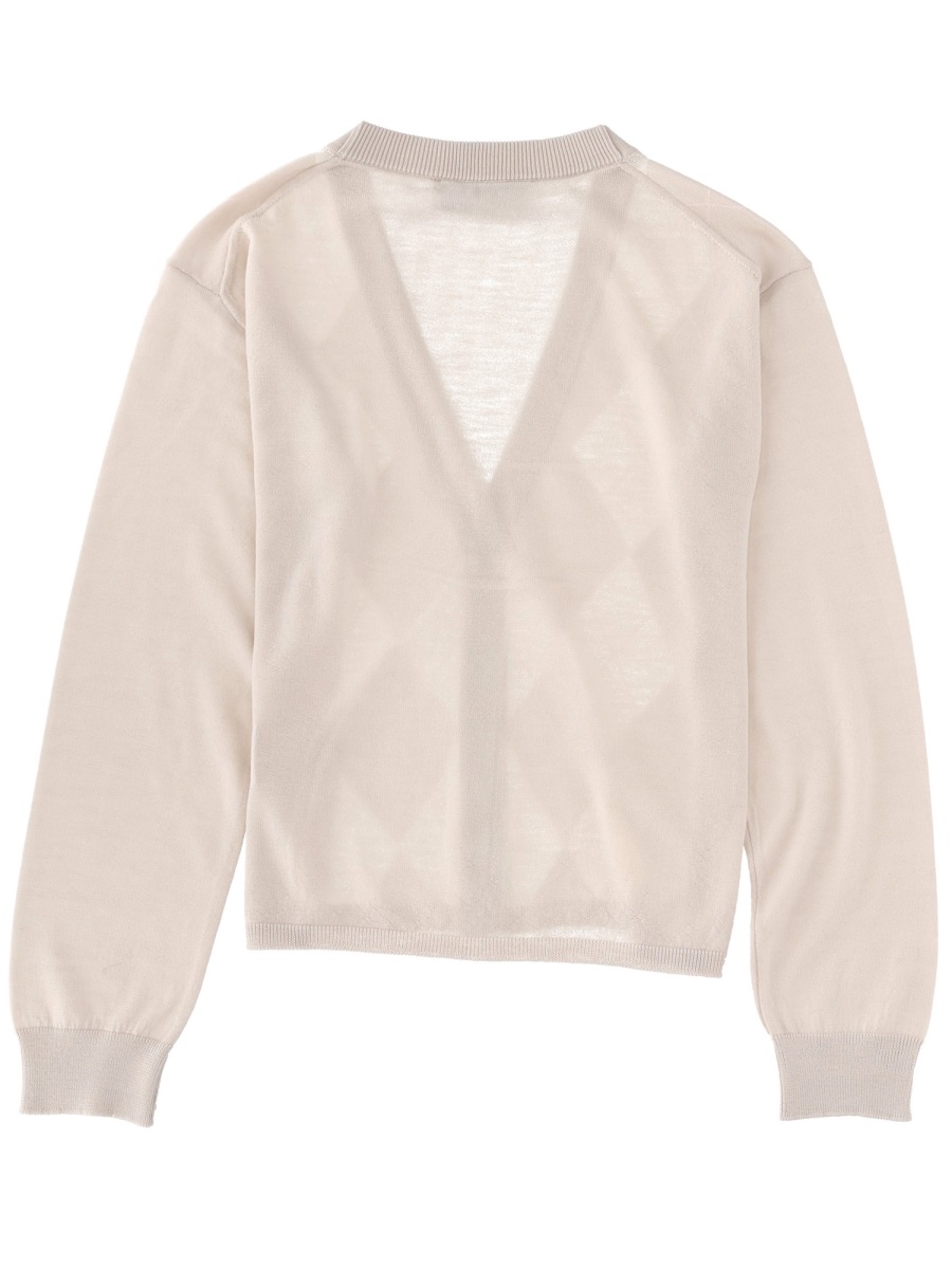 Our Legacy Multicolor Argyle Cropped Cardigan Neutraal