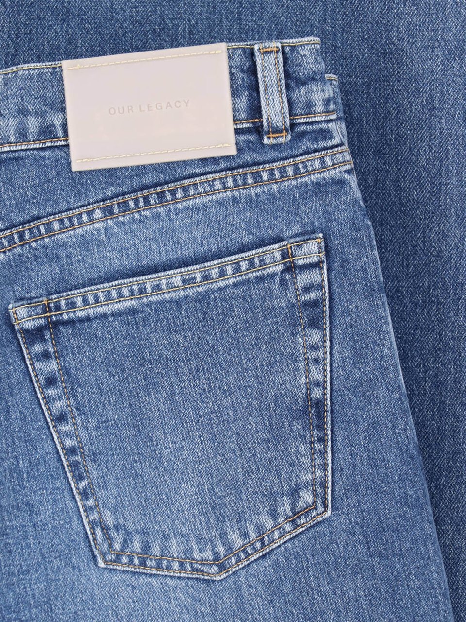 Our Legacy Blue Wide-Leg Faded Denim Jeans Blauw