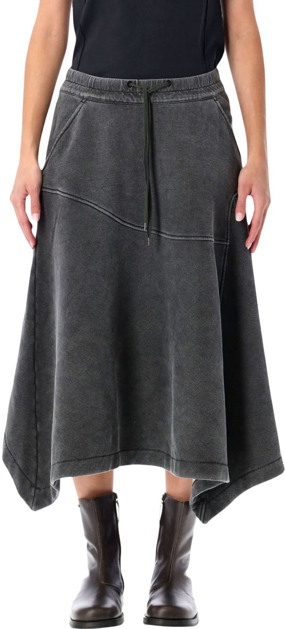 Our Legacy Lounge Midi Skirt Fleece Nero Zwart