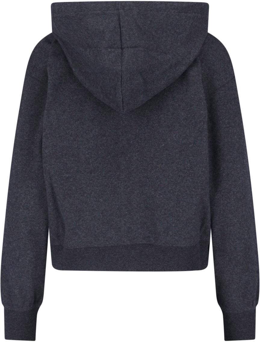 Our Legacy Dark Heathered Zip-Up Cropped Hoodie Grijs