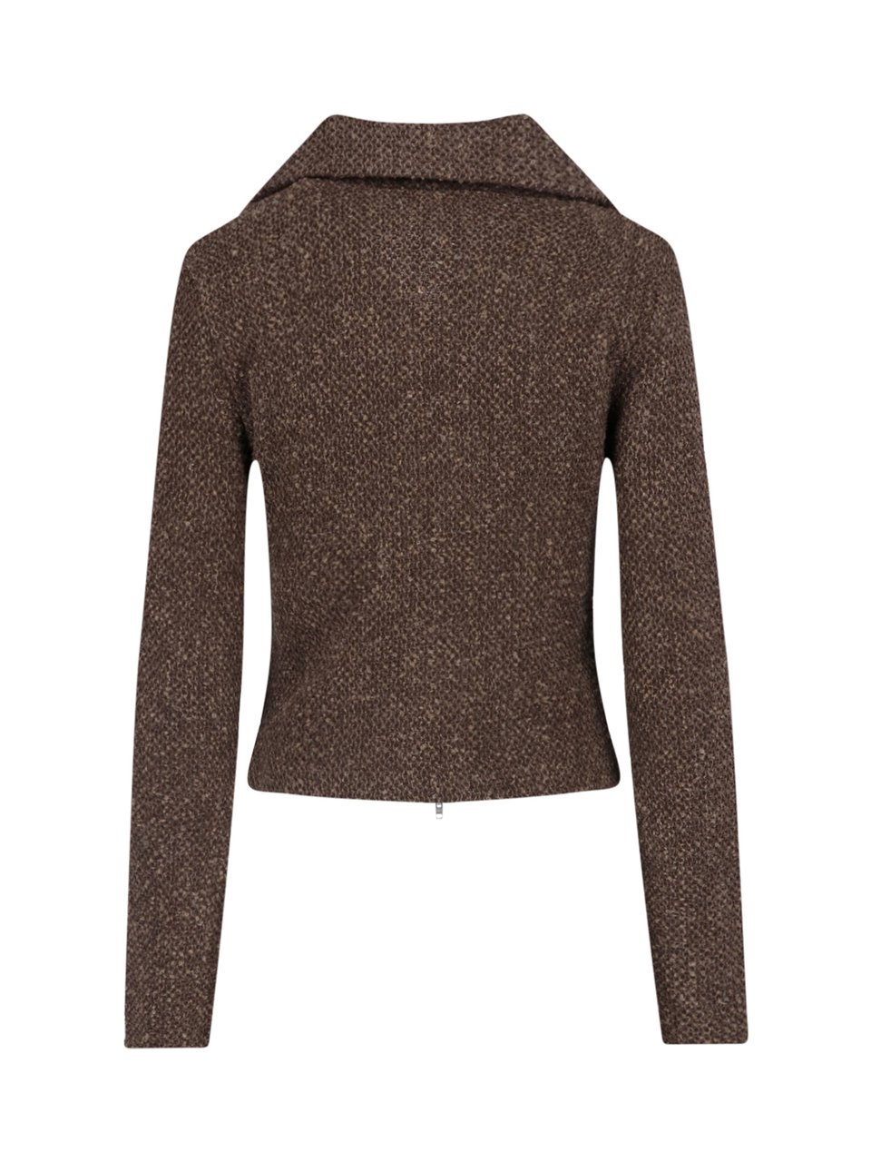 Our Legacy Brown Textured Cropped Zip Sweater Bruin