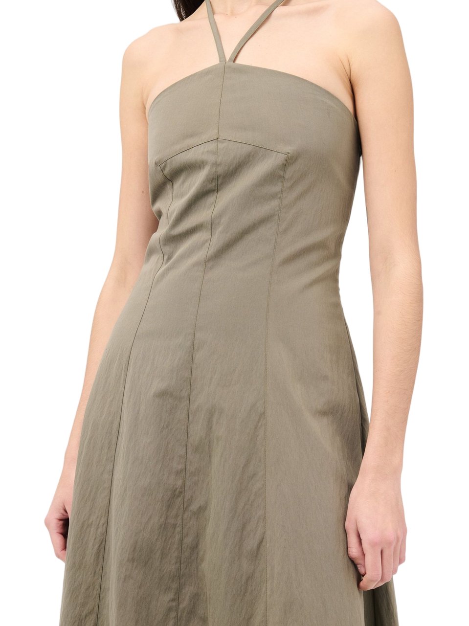 Our Legacy Poise Fitted Crisscross Midi Dress Zwart