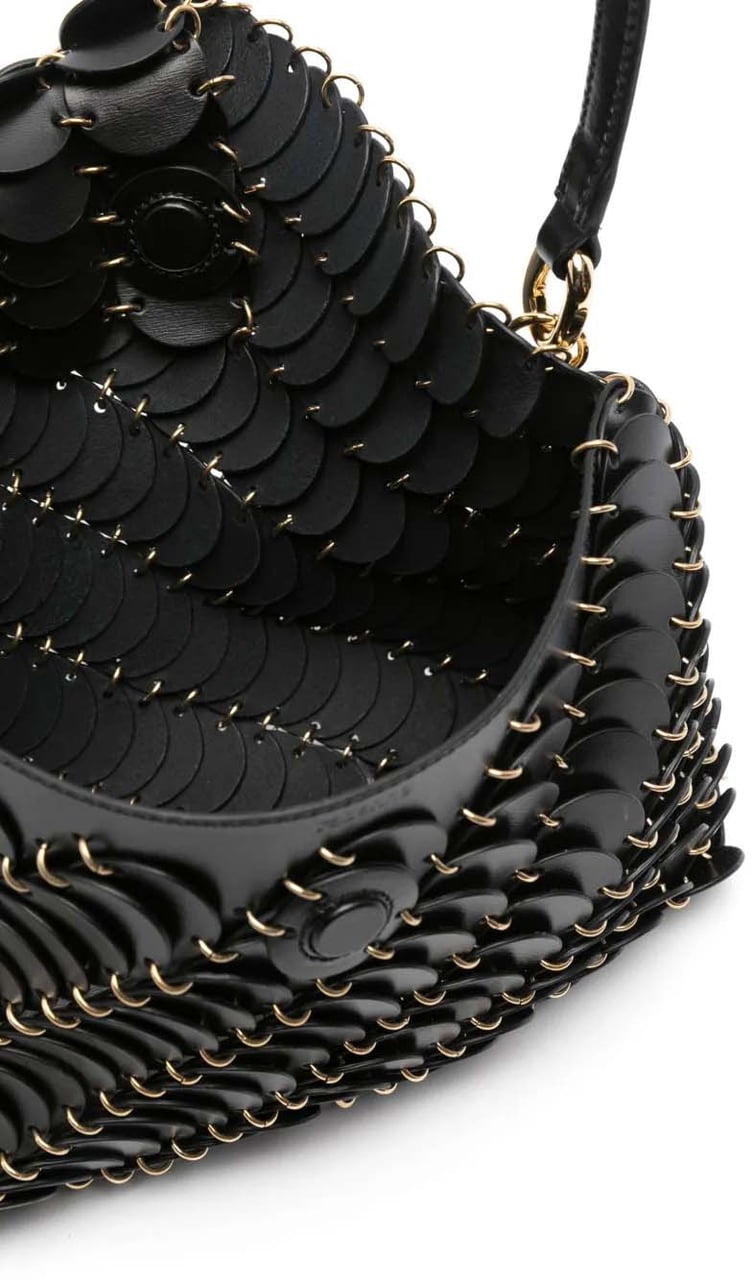 Paco Rabanne Structured Minimalist Pochette with Smooth Surface Zwart