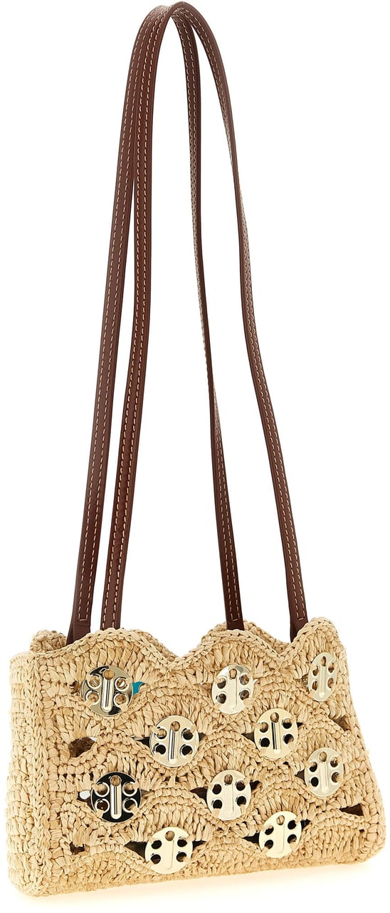 Paco Rabanne Beige Ramie Shoulder Bag Beige