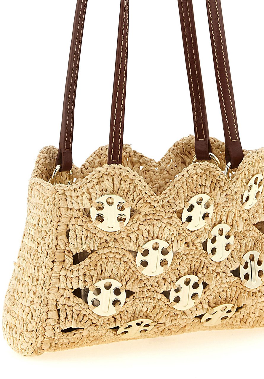 Paco Rabanne Beige Ramie Shoulder Bag Beige